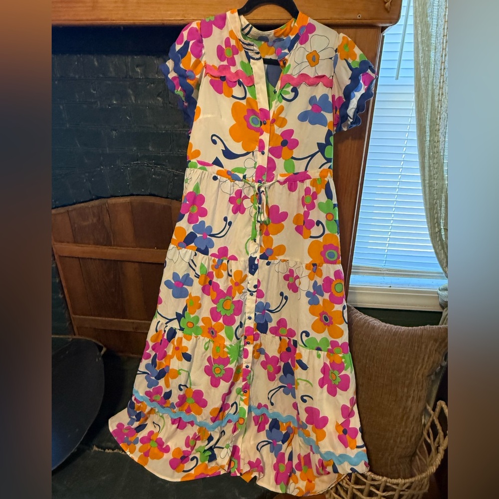 Vibrant Floral Casual Dress for Women